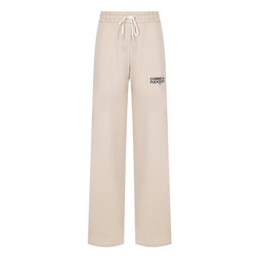Comme Des Fuckdown Beige Cotton Women Palazzo Pants
