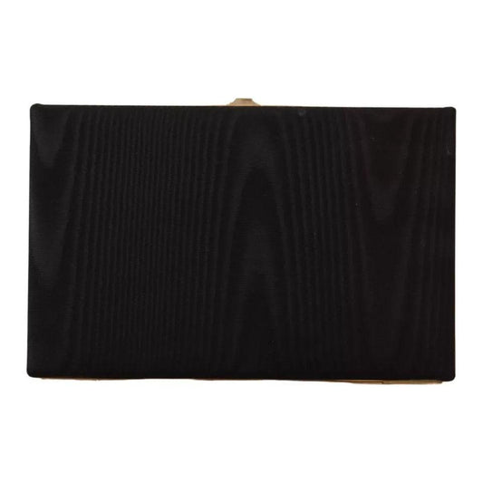 Dolce & Gabbana Black Silk Gold Frame Clutch Evening Party Purse Bag VAS12905