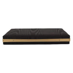 Dolce & Gabbana Black Silk Gold Frame Clutch Evening Party Purse Bag VAS130700