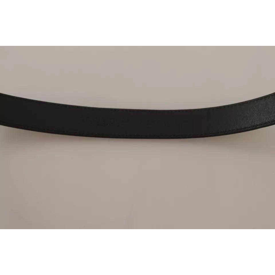 Dolce & Gabbana Black Calf Leather Antique Buckle Men Belt BEL8686-100