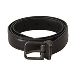 Dolce & Gabbana Black Calf Leather Antique Buckle Men Belt BEL8686-100