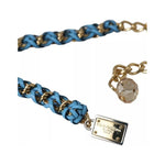 Dolce & Gabbana Blue Braided Gold Brass Chain Waist Belt WMB305-80