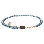 Dolce & Gabbana Blue Braided Gold Brass Chain Waist Belt WMB305-80