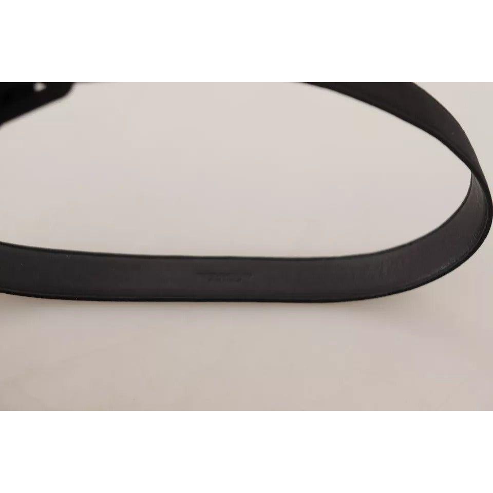 Dolce & Gabbana Black Velvet Leather Logo Waist Buckle Belt WBN245-65