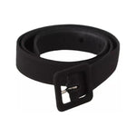 Dolce & Gabbana Black Velvet Leather Logo Waist Buckle Belt WBN245-65