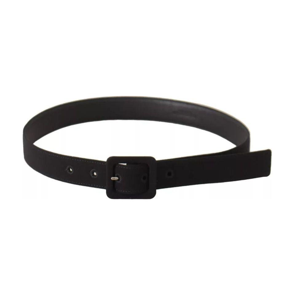 Dolce & Gabbana Black Velvet Leather Logo Waist Buckle Belt WBN245-65