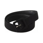 Dolce & Gabbana Black Velvet Leather Logo Waist Buckle Belt WBN245-65