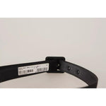 Dolce & Gabbana Black Velvet Leather Logo Waist Buckle Belt WBN245-65