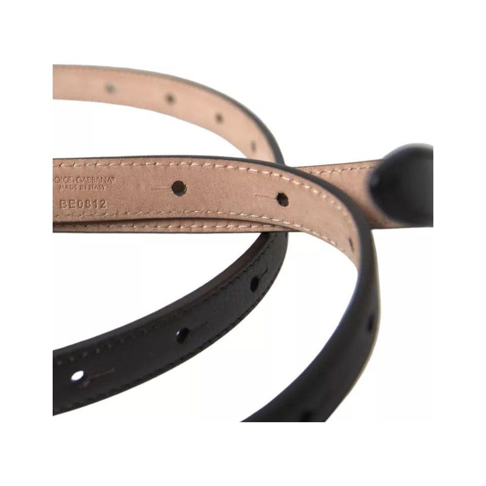 Dolce & Gabbana Dark Brown Leather Gold Metal Buckle Women Belt WMB3716-145