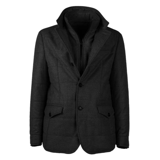 Made in Italy Black Wool Jackets & Coat