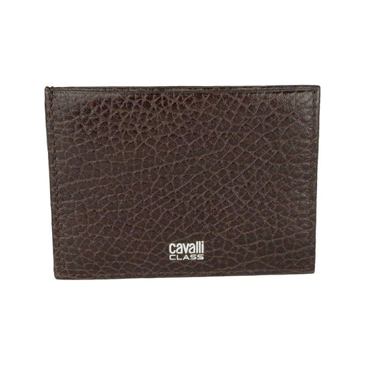 Cavalli Class Brown Calfskin Men Card Holder CACL-5158