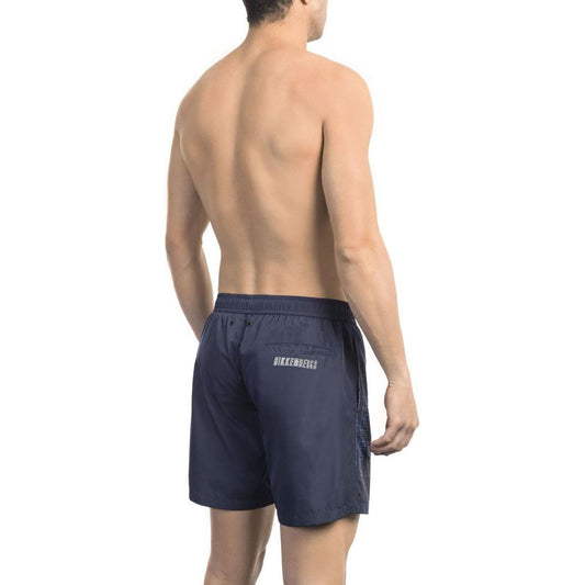 Bikkembergs Blue Polyester Men Swim Short BI-21985-L