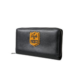 Dolce & Gabbana Black Leather Logo Patch Zip Around Continental Wallet
