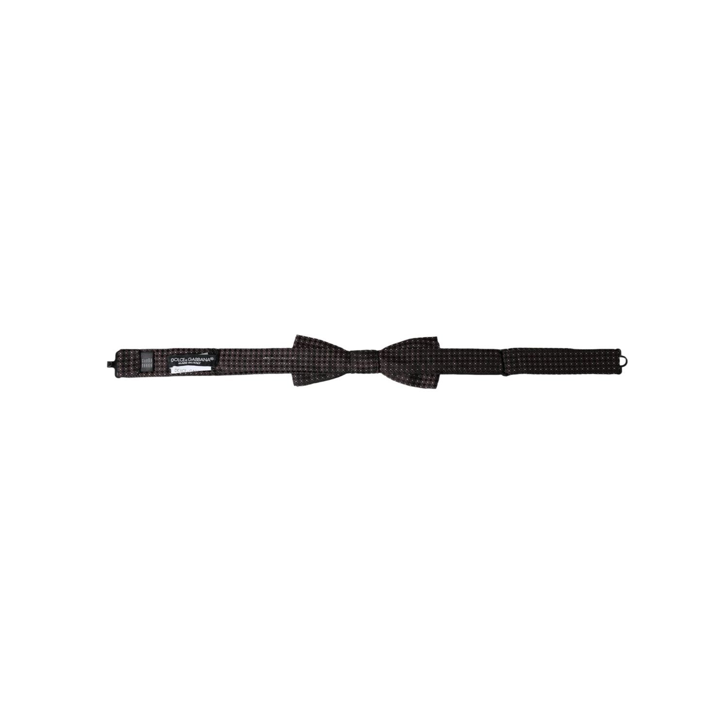 Dolce & Gabbana Brown Fantasy Silk Adjustable Neck Men Papillon Bow Tie