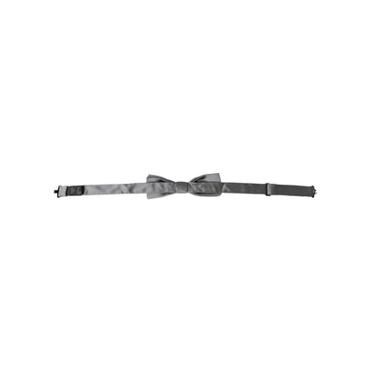 Dolce & Gabbana Gray Satin Silk Adjustable Neck Men Papillon Bow Tie