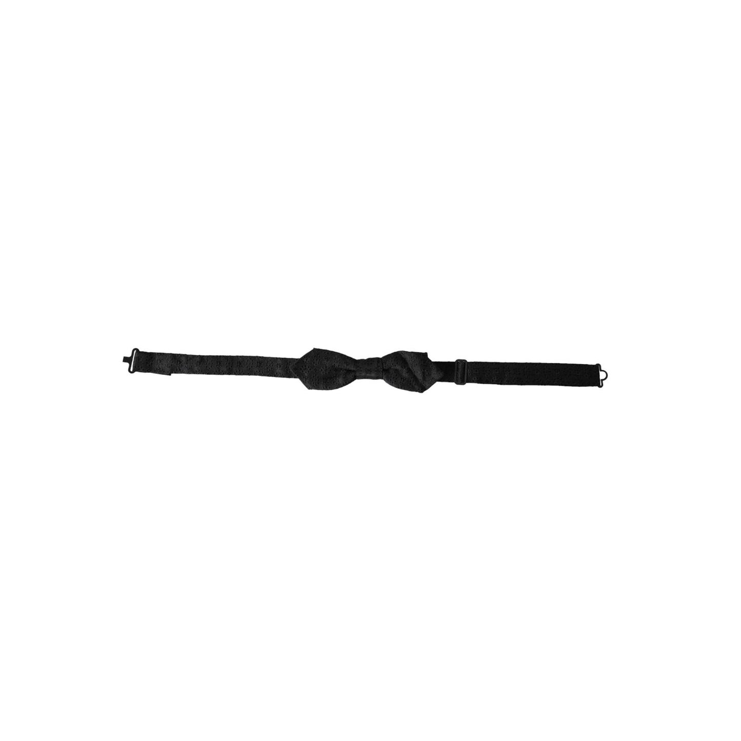 Dolce & Gabbana Black Silk Fantasy Adjustable Neck Men Bow Tie