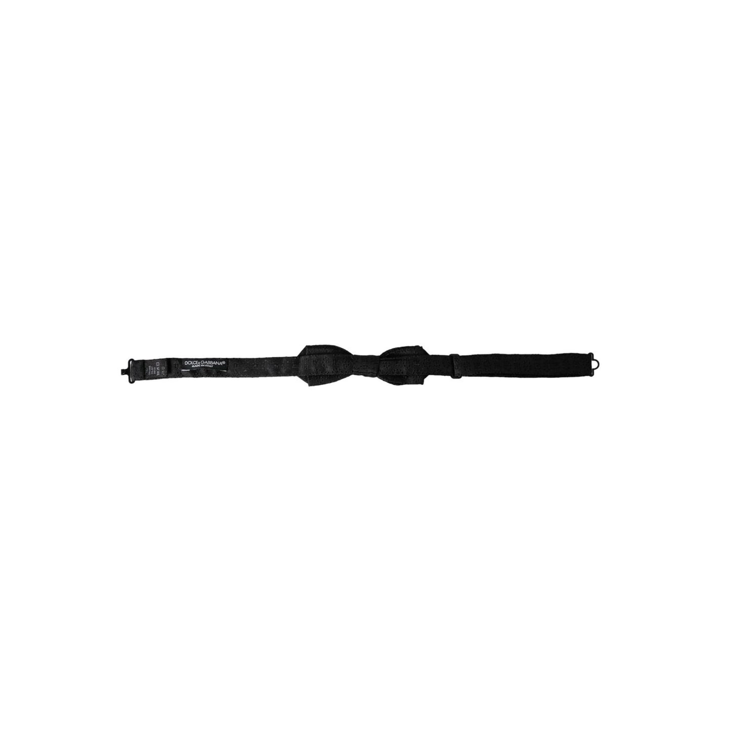 Dolce & Gabbana Black Silk Fantasy Adjustable Neck Men Bow Tie