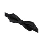 Dolce & Gabbana Black Silk Adjustable Neck Men Bow Tie
