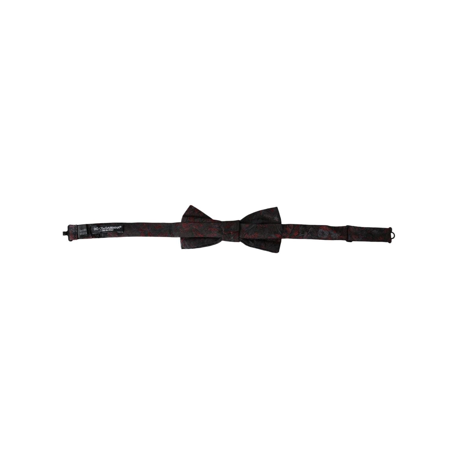 Dolce & Gabbana Red Black Floral Adjustable Neck Men Bow Tie