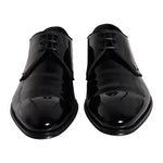 Dolce & Gabbana Black Calfskin Leather Derby Men Dress Shoes MV5708-39