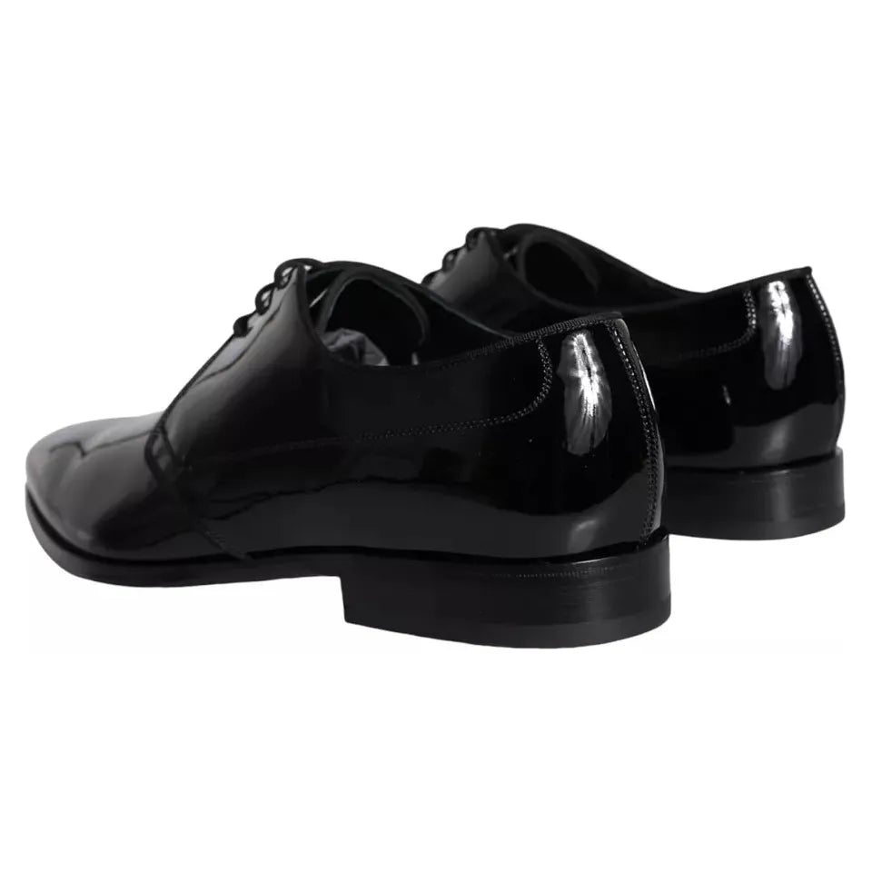 Dolce & Gabbana Black Calfskin Leather Derby Men Dress Shoes MV5708-39