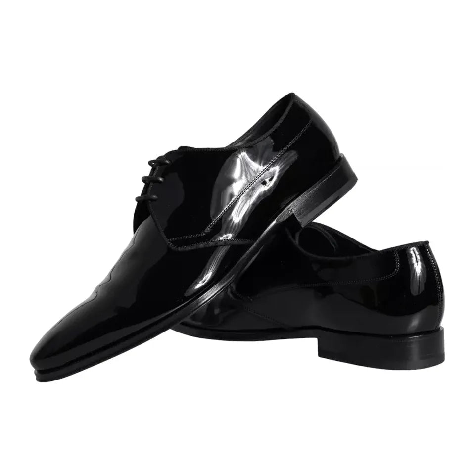 Dolce & Gabbana Black Calfskin Leather Derby Men Dress Shoes MV5708-39