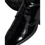 Dolce & Gabbana Black Calfskin Leather Derby Men Dress Shoes MV5708-39