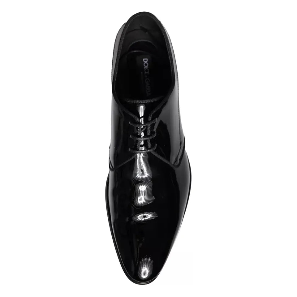 Dolce & Gabbana Black Calfskin Leather Derby Men Dress Shoes MV5708-39