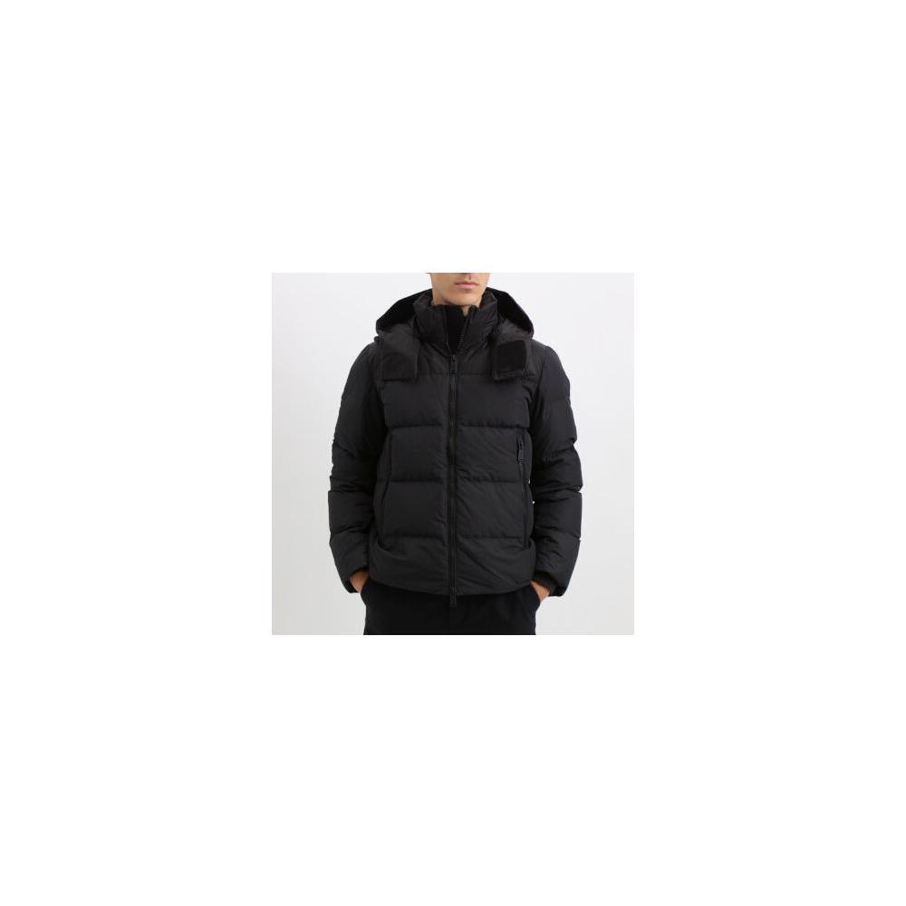 Add Black Polyester Men Jacket with Detachable Hood AD-13437-IT50 | M-L