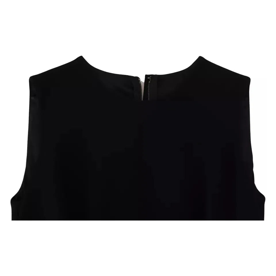 Dolce & Gabbana Black Dress Sheath Flare Viscose Dress DR28792#1- 36