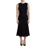 Dolce & Gabbana Black Dress Sheath Flare Viscose Dress DR28792#1- 36