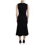 Dolce & Gabbana Black Dress Sheath Flare Viscose Dress DR28792#1- 36
