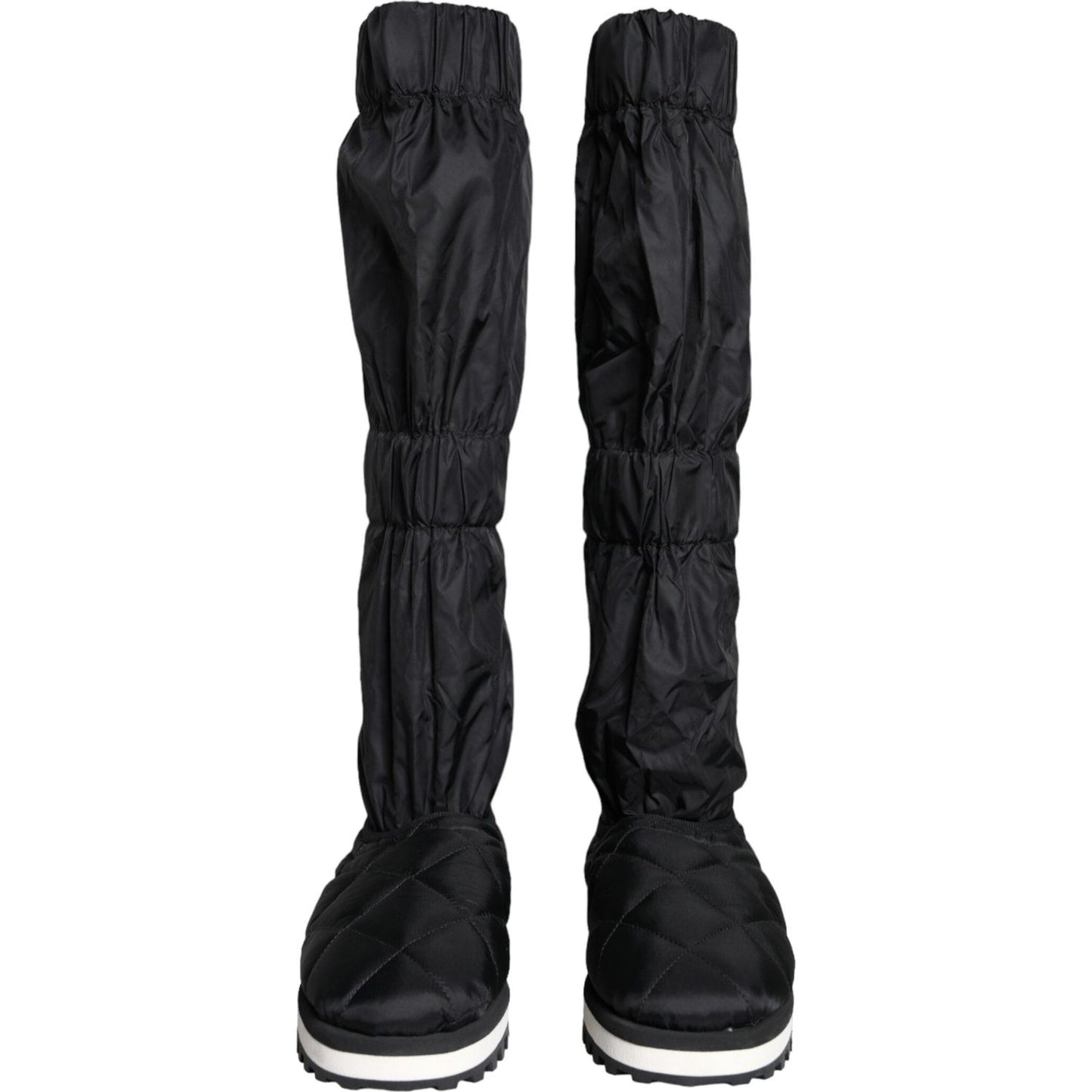 Dolce & Gabbana Black Quilted High Top Boots Sneakers Shoes MV5787-44