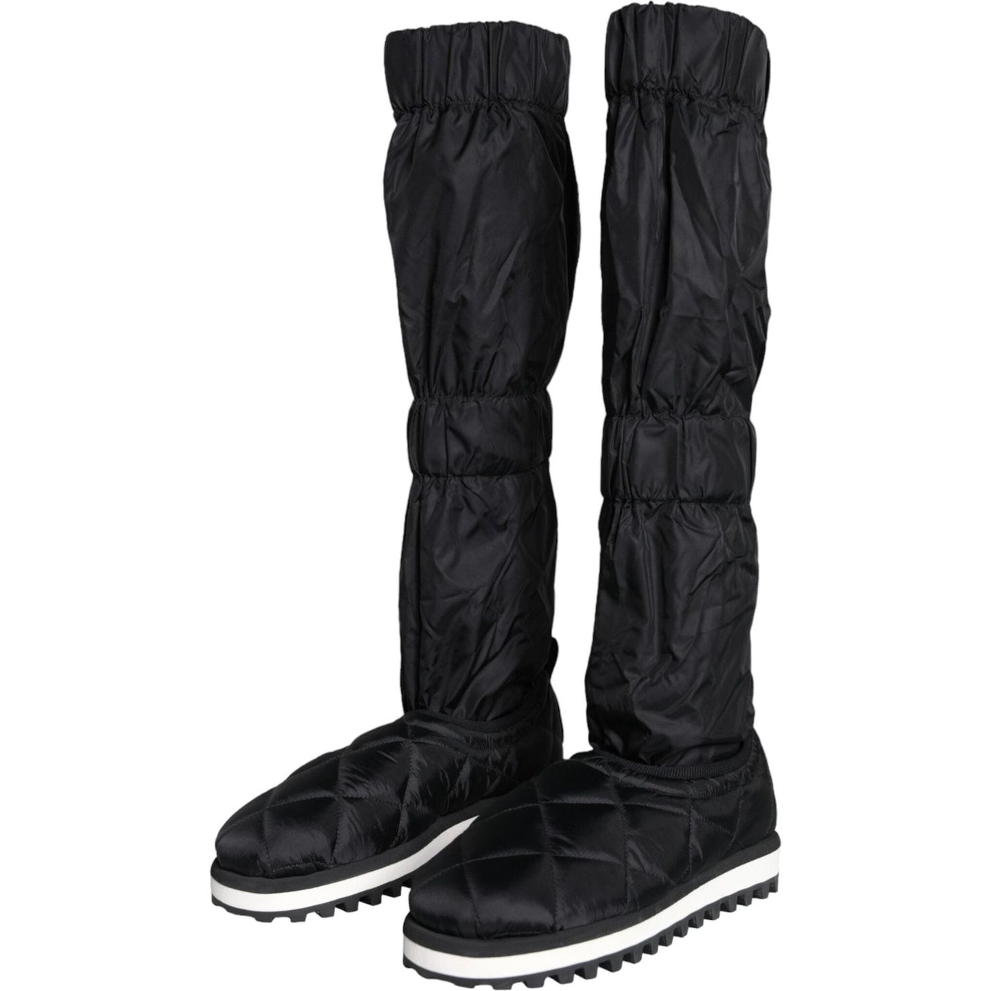 Dolce & Gabbana Black Quilted High Top Boots Sneakers Shoes MV5787-44