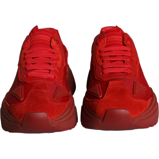 Dolce & Gabbana Red Leather Daymaster Low Top Sneakers Shoes MV5880-41.5