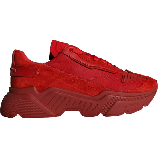 Dolce & Gabbana Red Leather Daymaster Low Top Sneakers Shoes MV5880-41.5