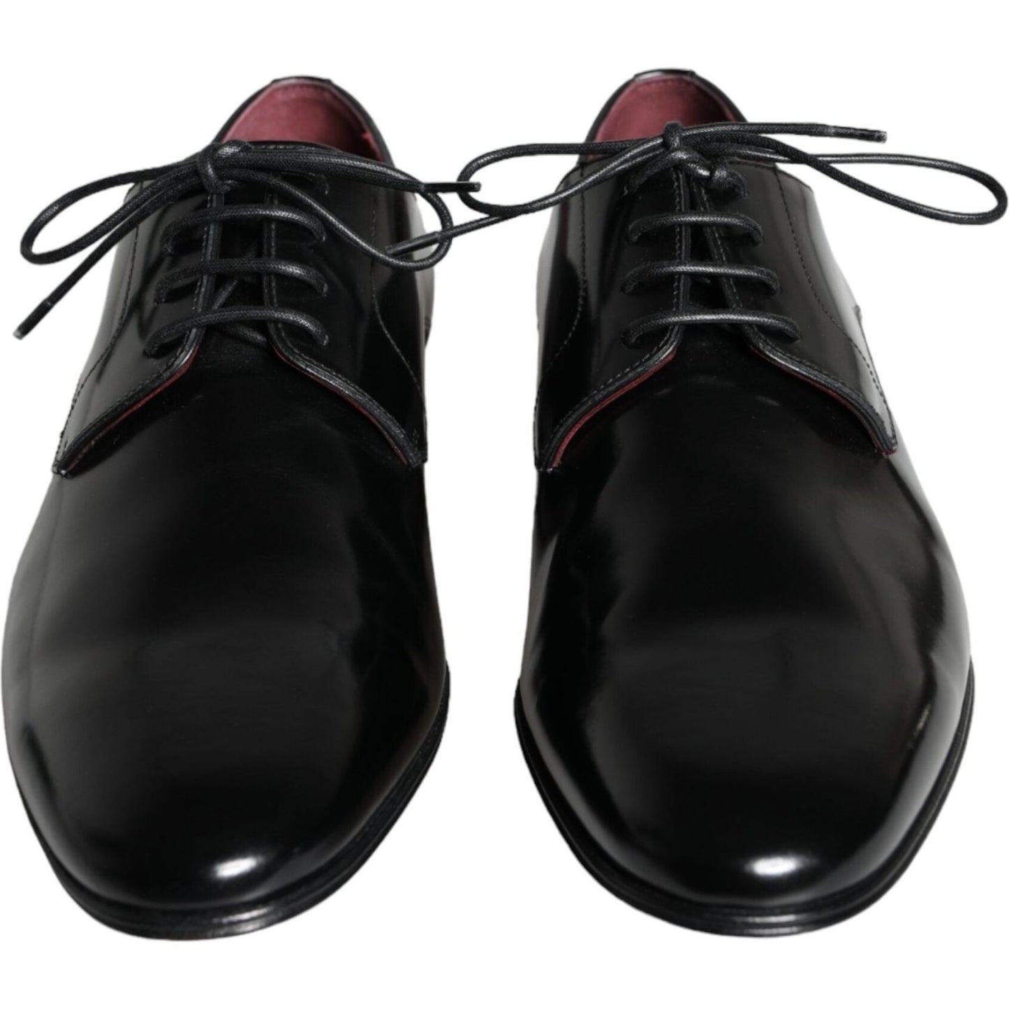 Dolce & Gabbana Black Calfskin Leather Derby Dress Men Shoes MV5912-43