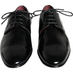 Dolce & Gabbana Black Calfskin Leather Derby Dress Men Shoes MV5912-43