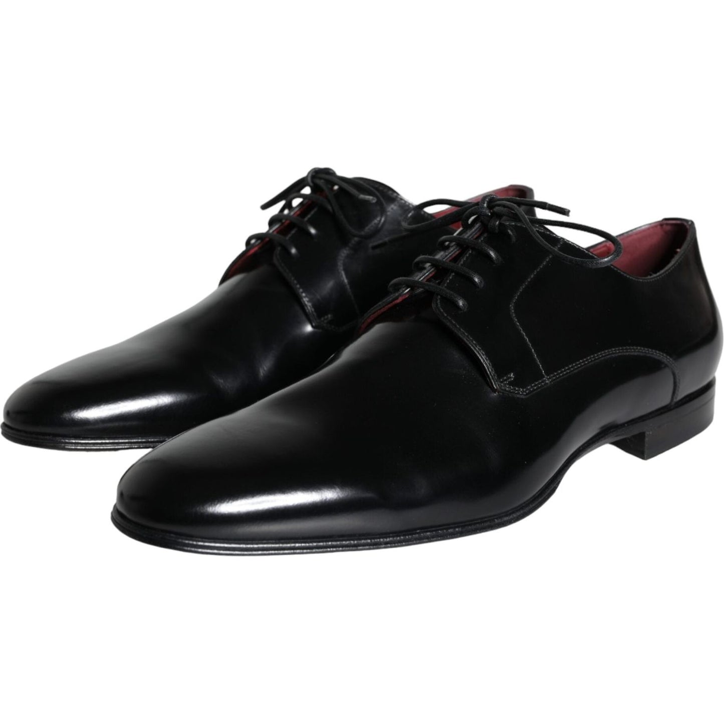 Dolce & Gabbana Black Calfskin Leather Derby Dress Men Shoes MV5912-43