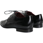 Dolce & Gabbana Black Calfskin Leather Derby Dress Men Shoes MV5912-43