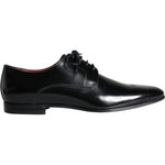 Dolce & Gabbana Black Calfskin Leather Derby Dress Men Shoes MV5912-43
