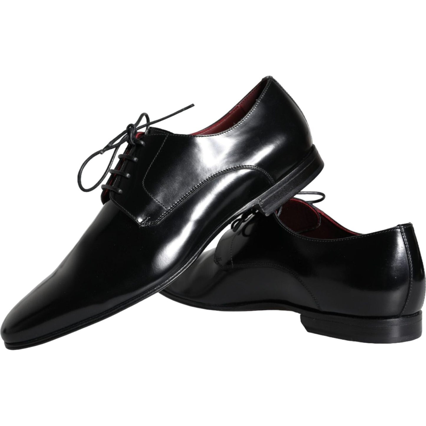 Dolce & Gabbana Black Calfskin Leather Derby Dress Men Shoes MV5912-43