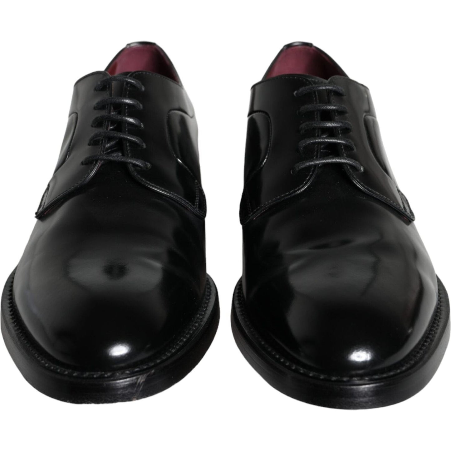 Dolce & Gabbana Black Calfskin Leather Derby Men Dress Shoes MV5913-43