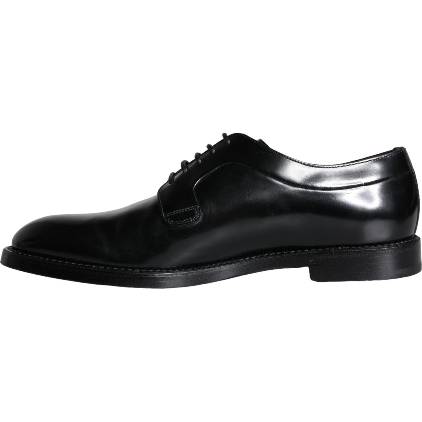 Dolce & Gabbana Black Calfskin Leather Derby Men Dress Shoes MV5913-43