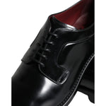 Dolce & Gabbana Black Calfskin Leather Derby Men Dress Shoes MV5913-43
