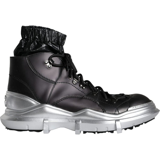 Dolce & Gabbana Black Nylon Galileo High Top Sneakers Shoes MV6119-44