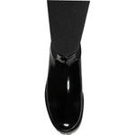Dolce & Gabbana Black Leather Jersey Knee High Boots Shoes LA11270-39