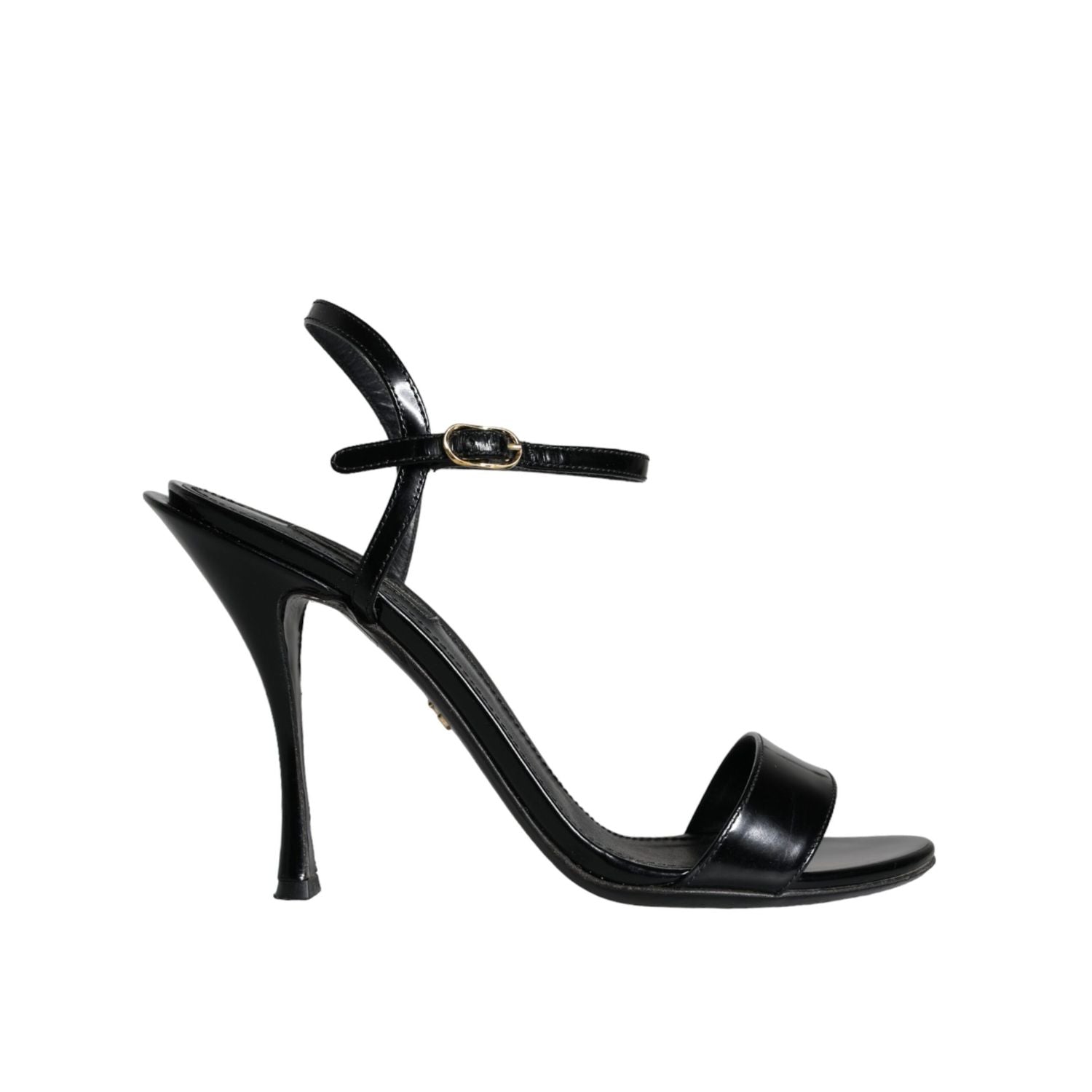Dolce & Gabbana Black KEIRA Leather Heels Sandals Shoes