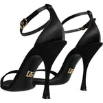 Dolce & Gabbana Black KEIRA Heels Ankle Strap Sandals Shoes LA11299-35