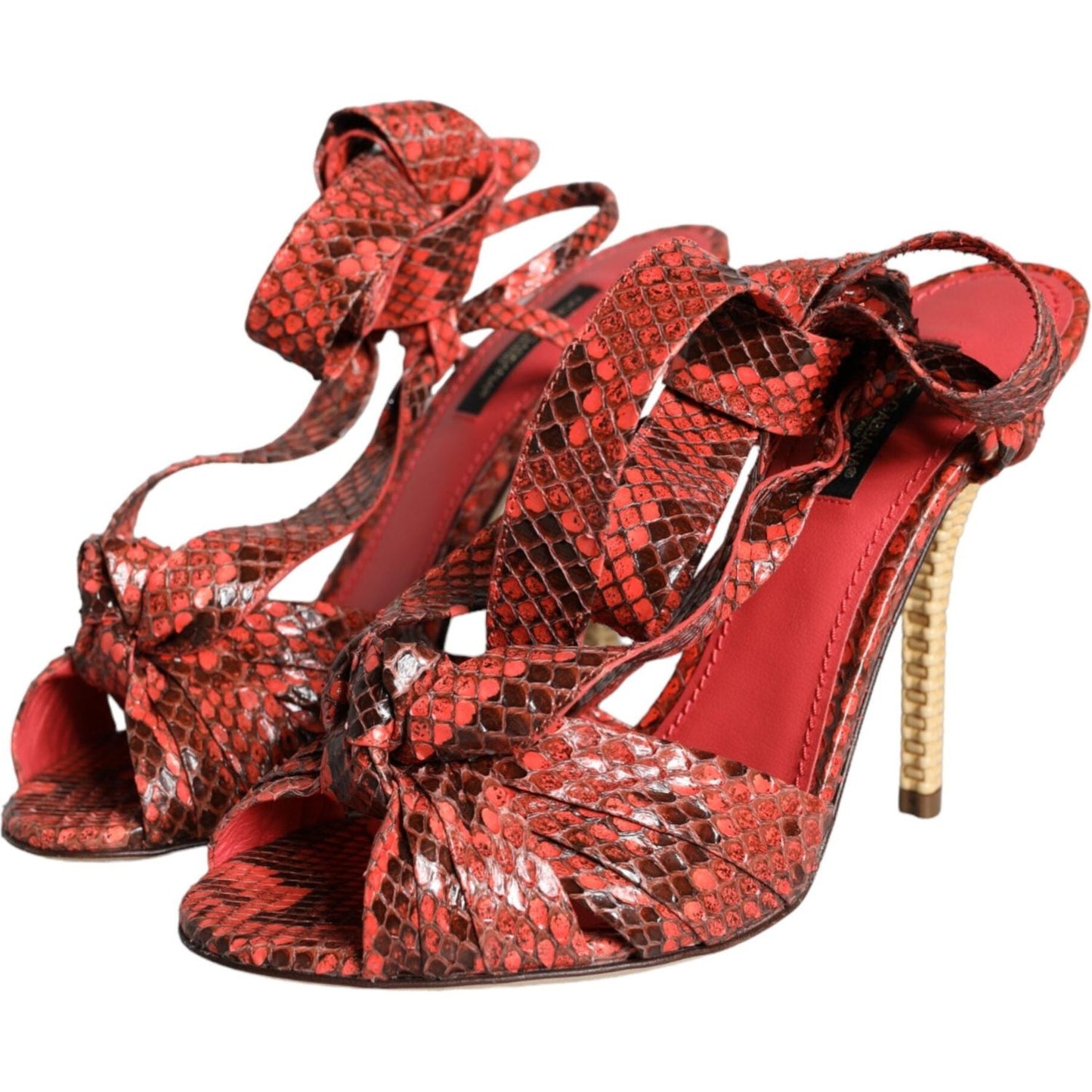 Dolce & Gabbana Coral Exotic Leather Heels Sandals Shoes LA11333-36